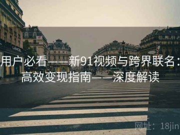 用户必看——新91视频与跨界联名：高效变现指南——深度解读