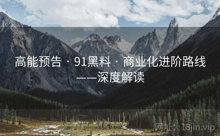 高能预告 · 91黑料 · 商业化进阶路线——深度解读