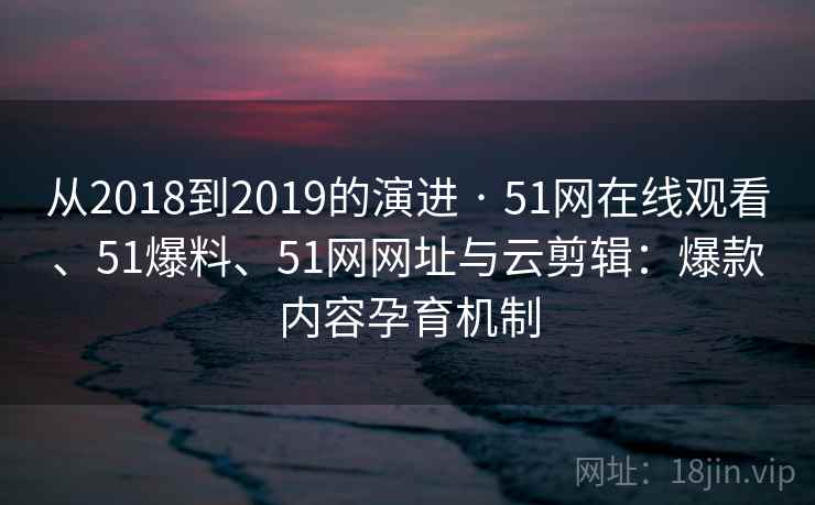 从2018到2019的演进 · 51网在线观看、51爆料、51网网址与云剪辑：爆款内容孕育机制