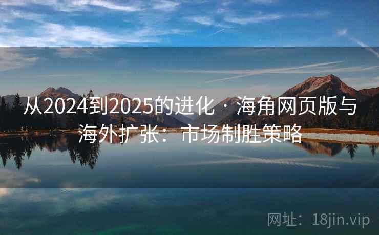 从2024到2025的进化 · 海角网页版与海外扩张：市场制胜策略