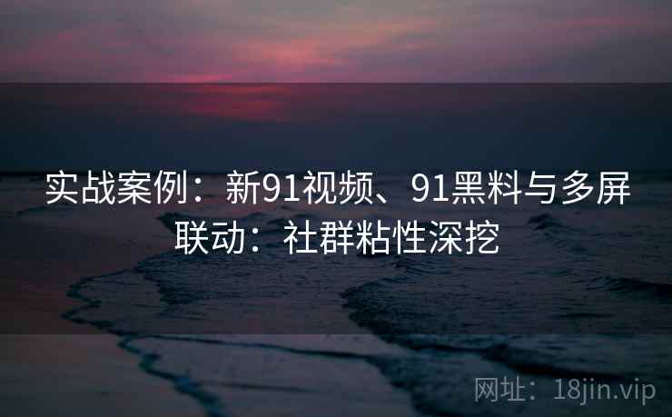 实战案例：新91视频、91黑料与多屏联动：社群粘性深挖