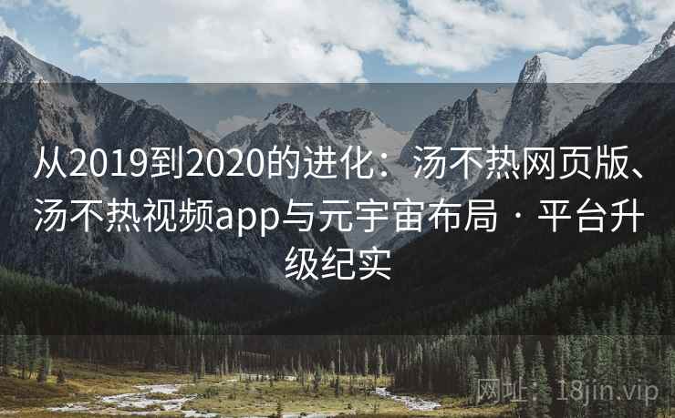 从2019到2020的进化：汤不热网页版、汤不热视频app与元宇宙布局 · 平台升级纪实